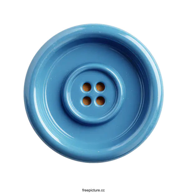 [Transparent Background PNG]Round Blue Button with Four Holes