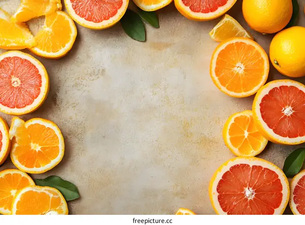 Fresh Citrus Fruit Slices Background