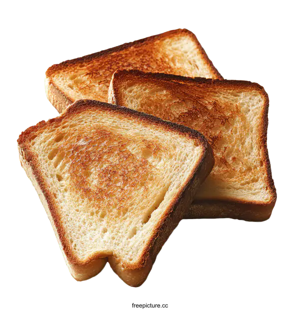 [Transparent Background PNG]Crispy Toasted Bread Slices Close-up