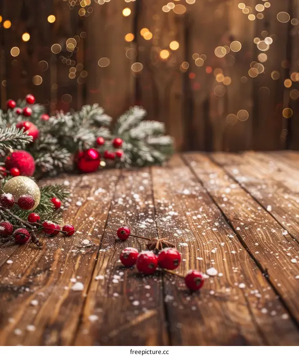 Christmas Table Decor with Red, Green & White Garland
