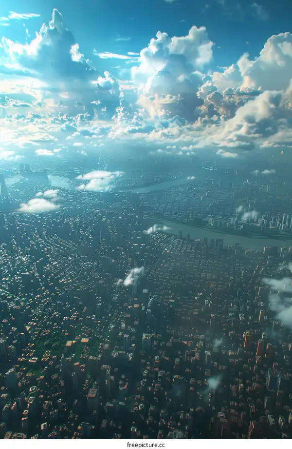 Aerial View of a Modern Metropolis