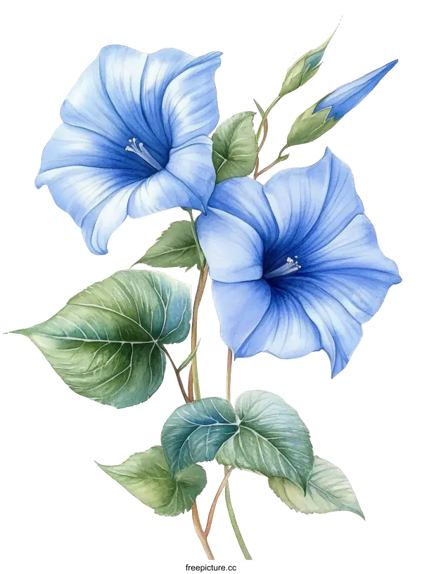 [Transparent Background PNG]Beautiful Blue Flower Illustration