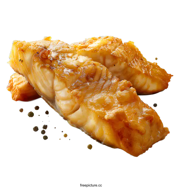 [Transparent Background PNG]Fried fish fillet with pepper