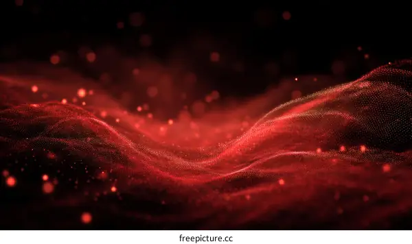 Abstract Red Digital Wave Background Design