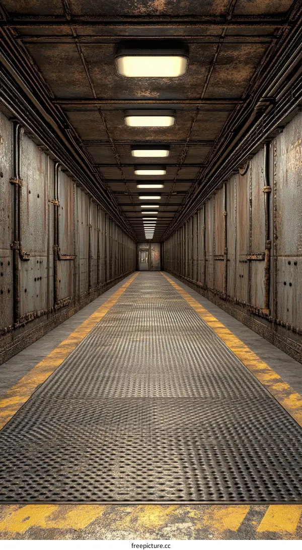 Industrial Metal Corridor Illustration