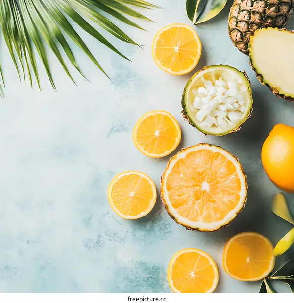 Summer Tropical Fruits Food Photography Background