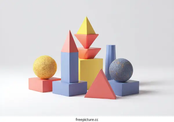 Abstract Geometric Shapes Composition