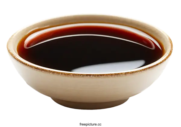 [Transparent Background PNG]Close Up of Soy Sauce in Small Bowl