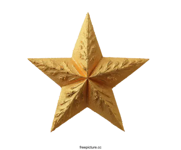 [Transparent Background PNG]Golden Star Ornament Decor