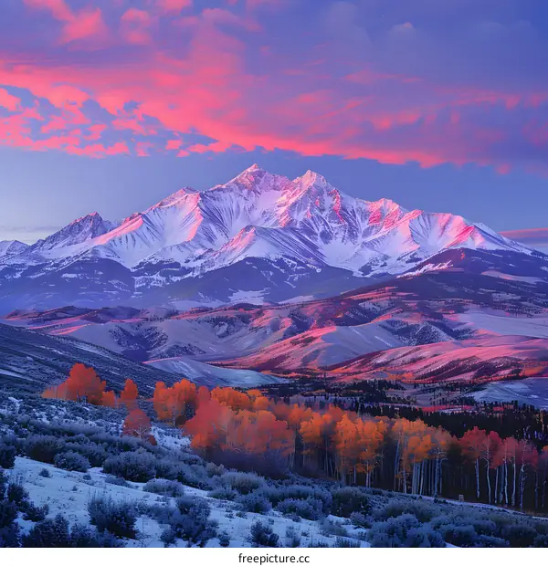 Mount Elbert at sunrise from the East Maroon Bells near Aspen, Colorado