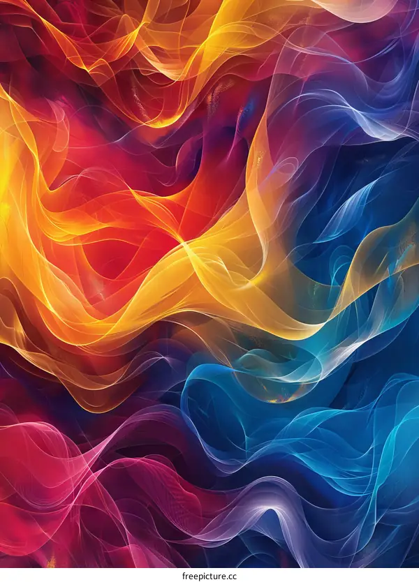 Hypnotic Flames: An Abstract Dance of Color and Dynamism