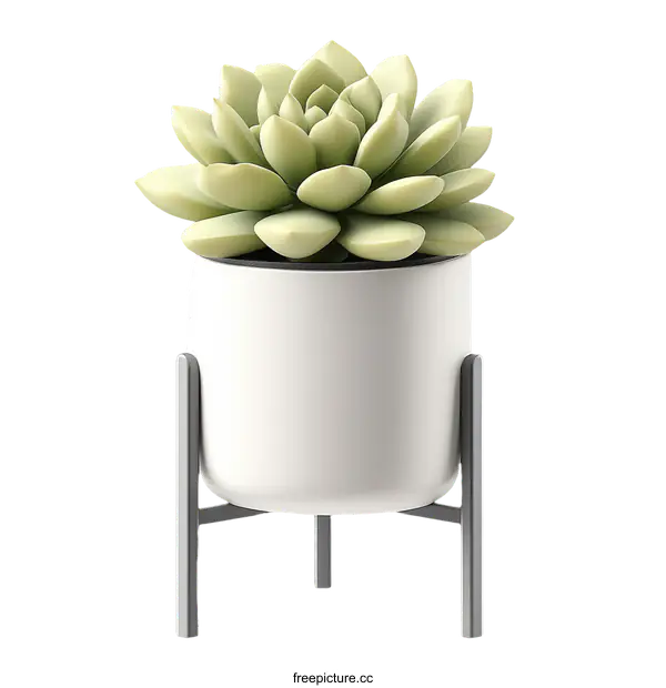 [Transparent Background PNG]Modern Succulent Plant in White Pot