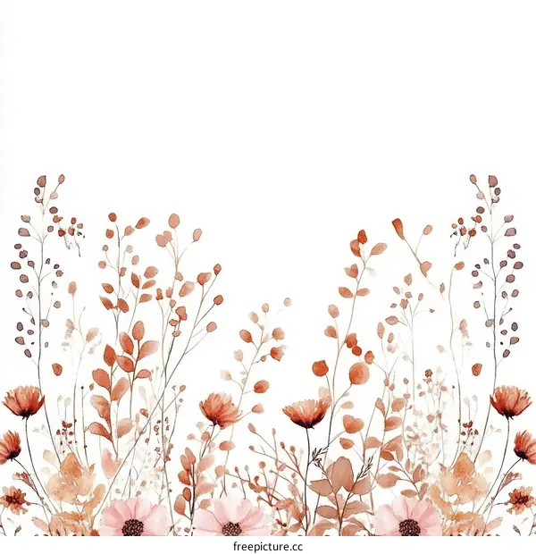 Watercolor Floral Border Design