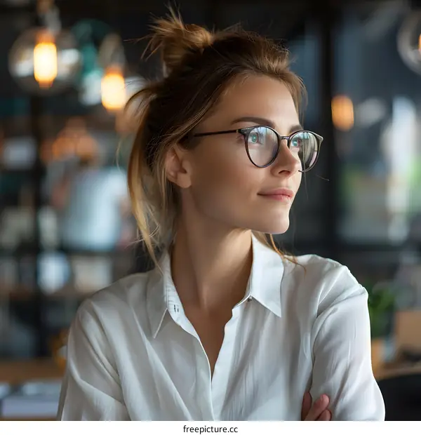Young Woman Looking Thoughtfully Away