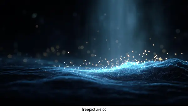 Abstract Digital Particles Landscape Illustration