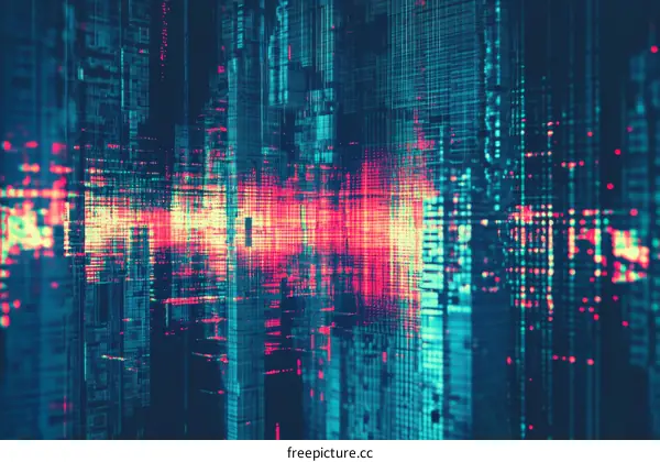 Abstract Digital Cityscape Illustration