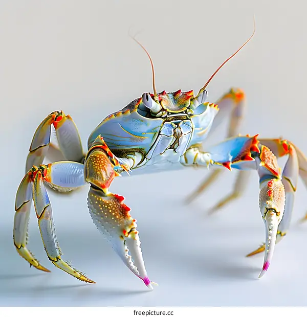 A brightly colored crab