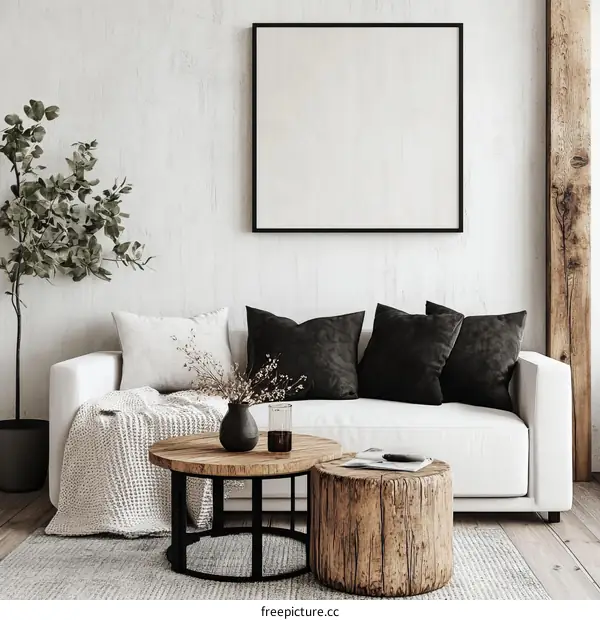 Modern Minimalist Living Room Mockup