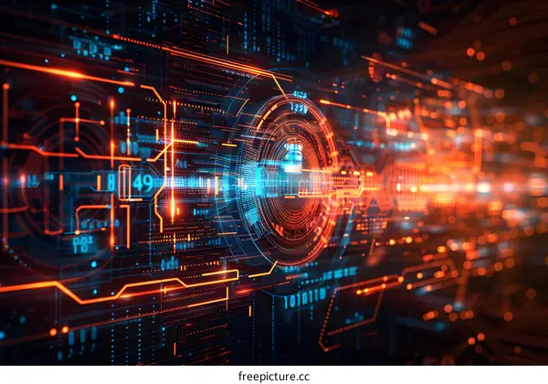 Abstract Technology Background with Circuit Board and Data