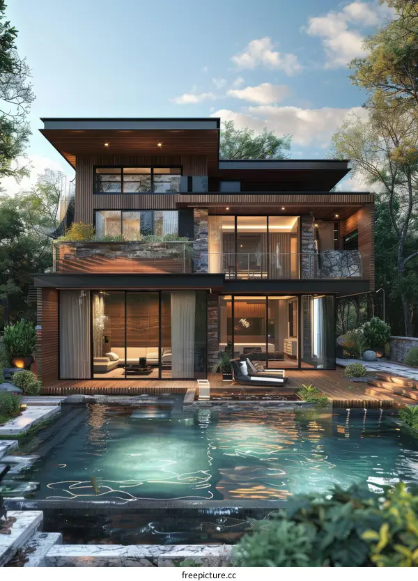 Modern Luxurious House with a Swimming Pool