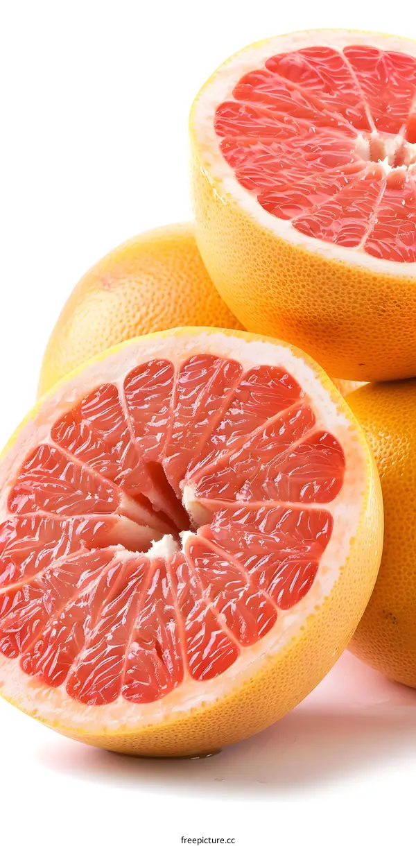 Freshly Cut Juicy Grapefruit Slices