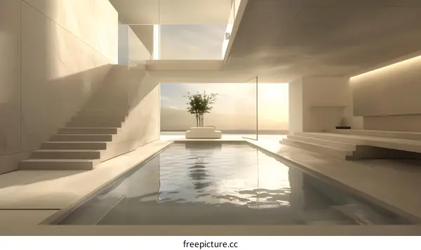Minimalist Modern Architecture with Indoor Pool
