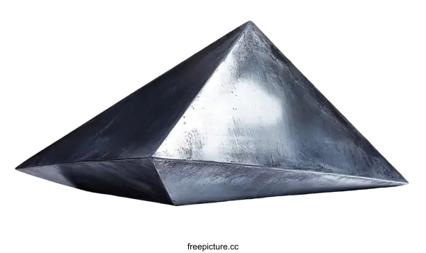[Transparent Background PNG]Modern Abstract Metal Pyramid Sculpture