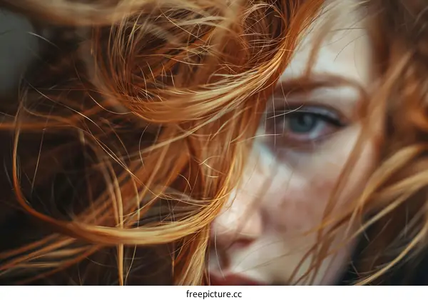 redhead woman face closeup