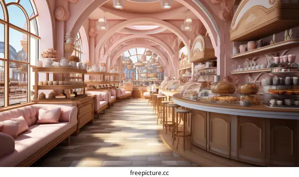 Pink Bakery Shop Interior