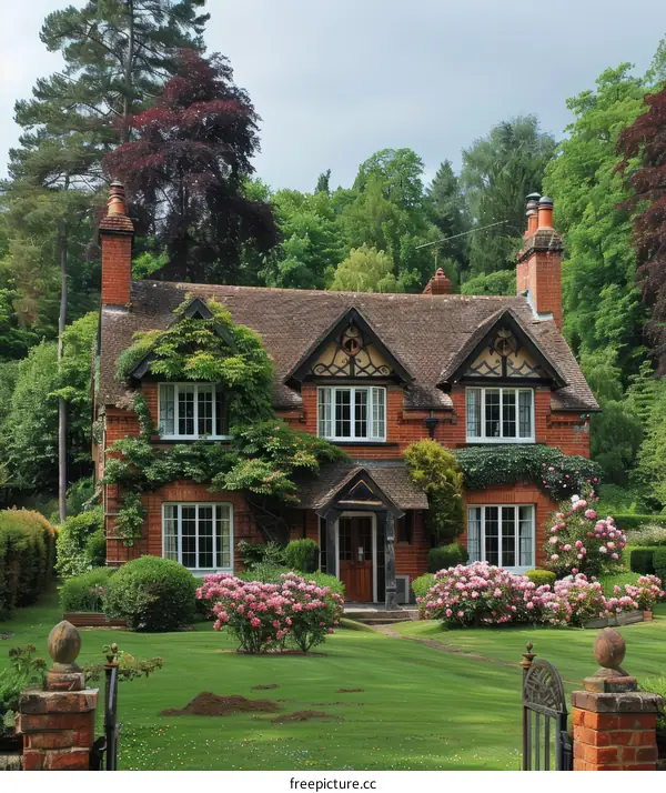 Charming English Cottage with a Flower-Filled Garden