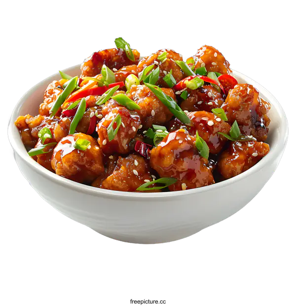 [Transparent Background PNG]bowl of orange chicken