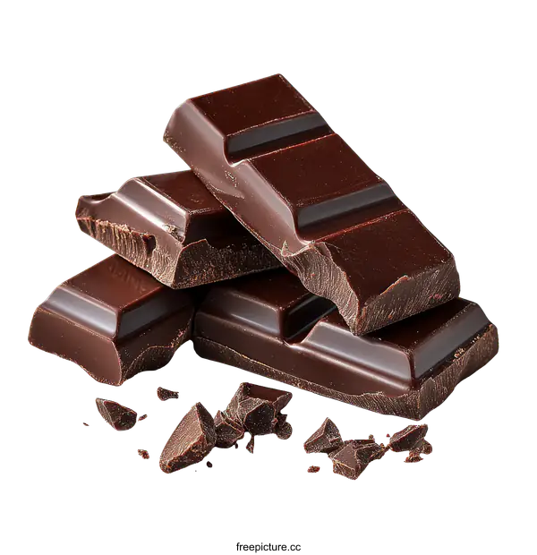 [Transparent Background PNG]Delicious Dark Chocolate Bar Stacks