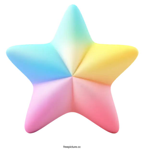 [Transparent Background PNG]Abstract Colorful Gradient Star Shape Design