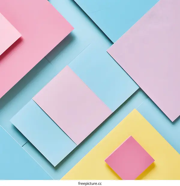Abstract Geometric Shapes Background With Pastel Colors