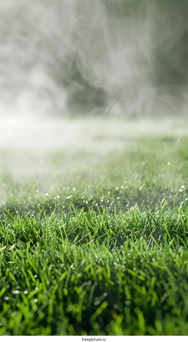 Green Grass with Steam