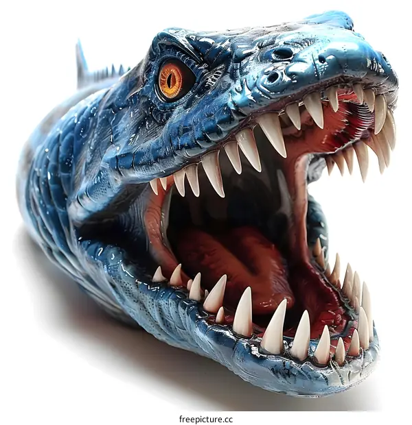 Blue Dinosaur Head Sculpture
