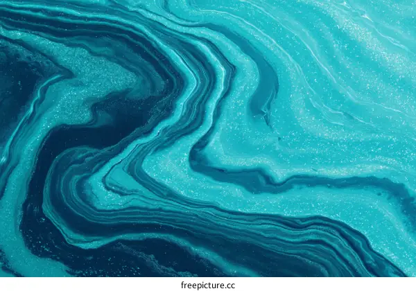 Abstract Turquoise Resin Art Painting