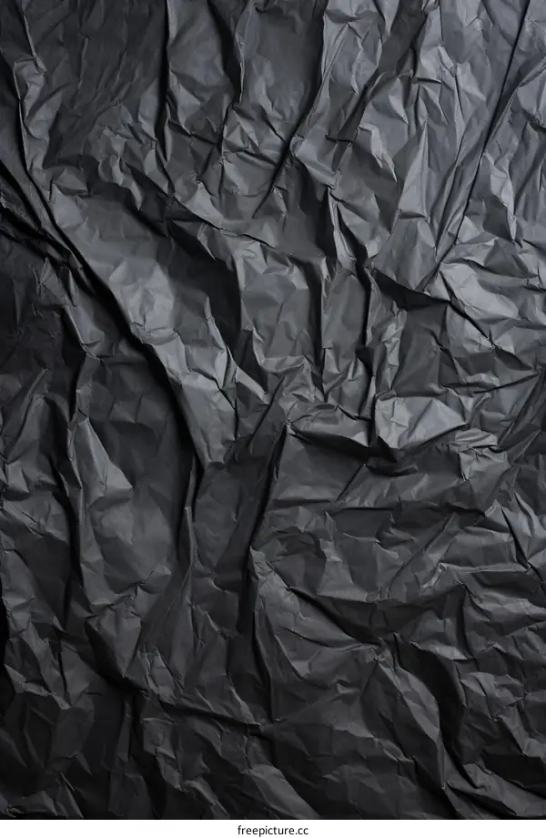 Black crumpled paper texture background