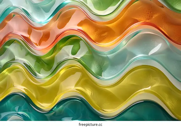 Colorful wavy glass art background