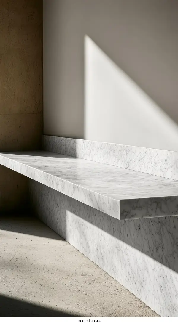 Modern Minimalist Marble Bench Detail