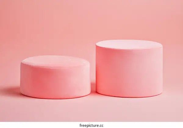 Pink Velvet Cylinder Display Stands