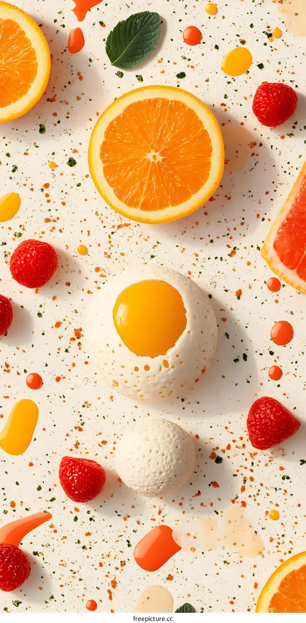 Orange and Raspberry Dessert with White Chocolate Egg