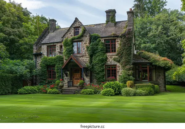 Stone Cottage with Lush Garden in the English Countryside