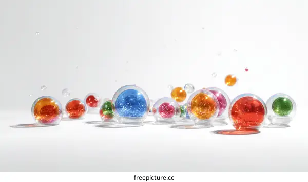 Colorful Glass Balls in Motion