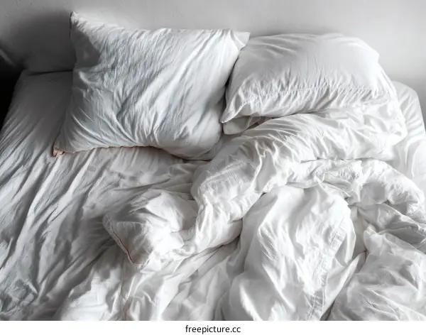 Messy White Bed Linen