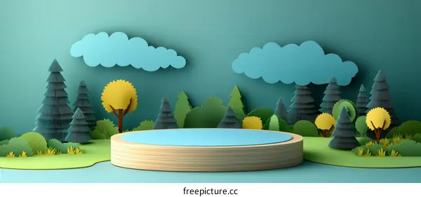 Forest Scene Product Display Platform