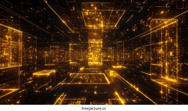 Abstract Futuristic Cityscape Digital Art