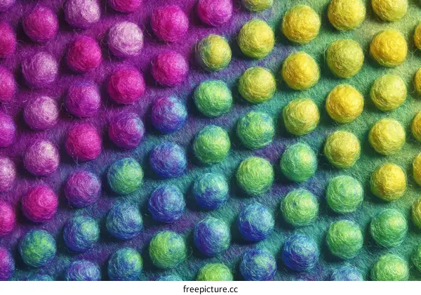 Colorful Felt Texture with Embossed Balls