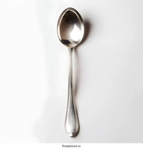 Silver Spoon on White Background