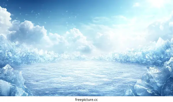 Frozen Ice Landscape  Enchanted Winter Wonderland